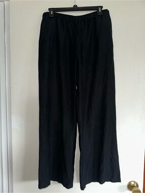 Merona Black Wide-Leg Elastic Waist Pants